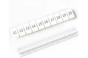 Erayco 20 Pcs Terminal Marker Strip - Terminal Blocks Labels Marking Tags Mark Bar for UK2.5B/UK5N /UDK4/ UKK5 DIN Rail Terminal Label (11-20)