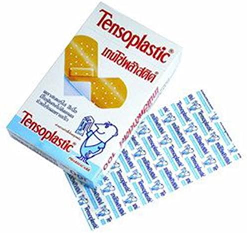 Tensoplastic, First Aid Transparent Plastic Adhesive Dressing Bandages Plasters, Quick Wound Healing, (100 Strips/Pack)