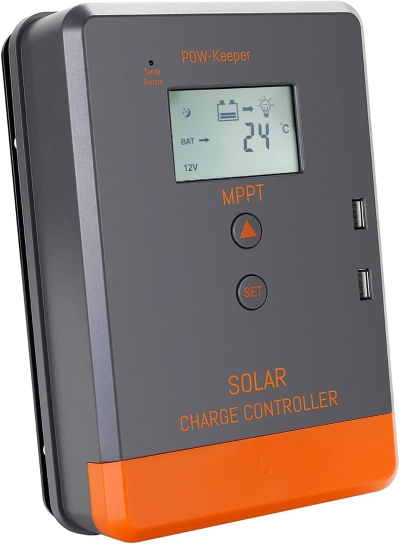 PowMr 30A MPPT Solar Charge Controller 12V 24V Auto LCD AGM Gel Lithium