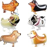 OuMuaMua Walking Animal Balloons Pet Dog Balloons - 6pcs Puppy Dogs Birthday Party Supplies Kids Balloons Animal Theme Birthday Party Decorations