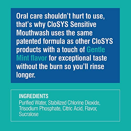 CloSYS Mouthwash, 32 Ounce, Fresh Breath Mouthwash, Gentle Mint, Alcohol Free, Dye Free, pH Balanced Mouth Wash, Helps Soothe Entire Mouth, Fights Bad Breath