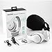 SoMi Bluetooth Headphones with Built-in Mic, Hi-Fi Stereo, Wireless Headphones Overhead Headset, On Ear, Adjustable, Foldable + Wired Mode, White