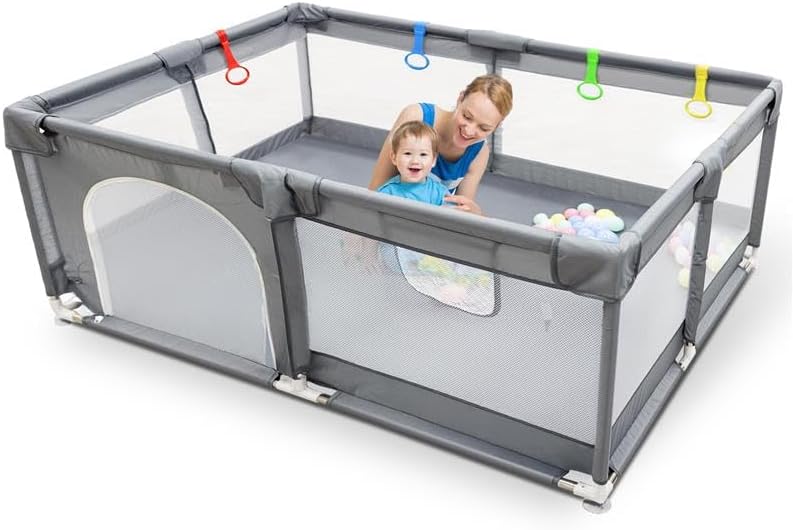 Kidoola Baby Playpen 150x180cm with Mesh Walls & Balls