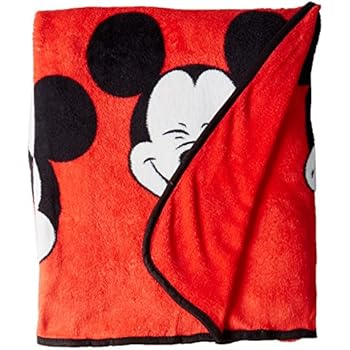Amazon.com: Disney Mickey Mouse Plush Travel Blanket, Blue ...