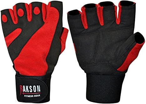 Men's Weightlifting Gloves Wrist Wrap Gym Fitness Workout Exercise Weight Lifting Gloves Washable Amara Rk-211 (Pack of 2 Pairs) (X-Large)