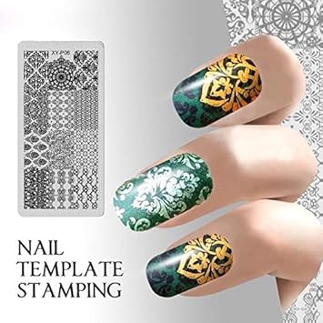 Nail Art Heart Flower Nail Art Plate Manicure Amazon Com