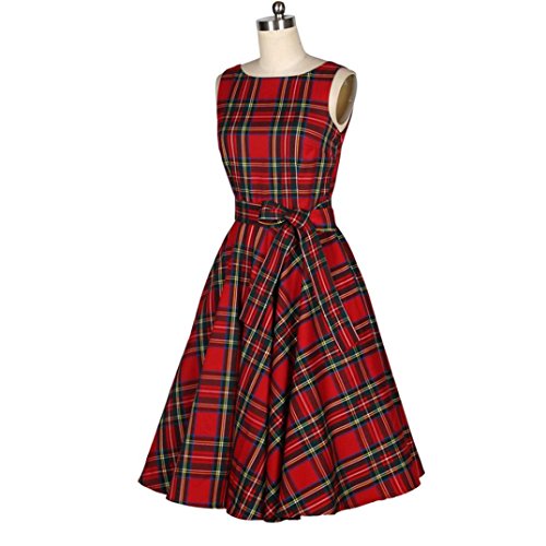 Evening Party Dress,Clearance! Agrintol Casual Women Vintage Floral Bodycon Sleeveless Evening Party Dress (S, Red) - Thumbnail 3