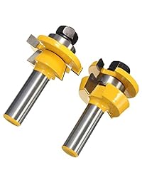 Yakamoz   Juego de 2 puntas de bisel y raíl de enrutador de 1 2" vástago de 7 8" Stock de 3 8" de profundidad de corte