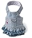 Doggles Dog Harness Dress with Jean Fringe, Blue, Small