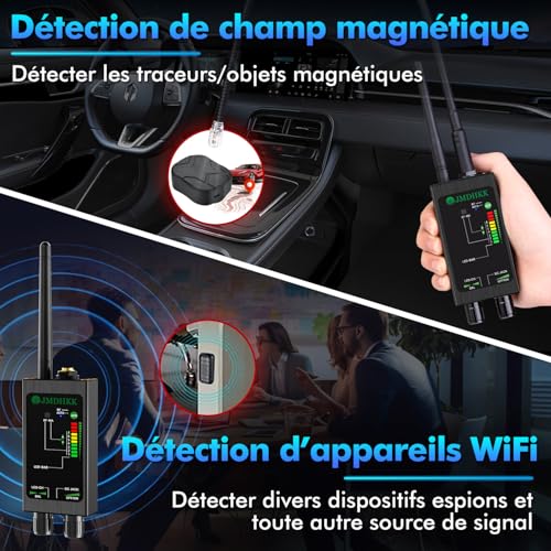 JMDHKK M8000 Spy Camera Detector, Spy Microphone, Listening Device for Hotel, Travel, Vehicle, Office, Public Fitting Room (Black)