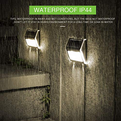 Solar Deck Lights, KASUN Super Bright LED Walkway Light Stainless Steel Waterproof Outdoor Security Lamps for Patio Stairs Garden Pathway (Yellow Light - 2PCS)