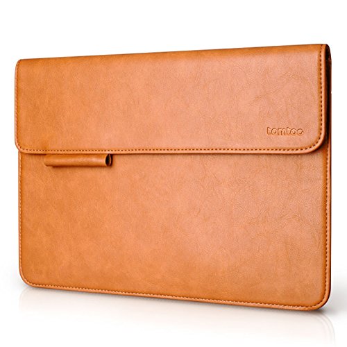 Tomtoc PU Leather Surface Pro 4/3/2/1 Sleeve Case Ultra Slim Laptop Tablet Protective Bag with Accessory Pocket & Surface Pen holder, Brown