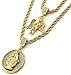Jewel Town Mens Gold Two Piece Angel & Virgin Mary Set Pendant Hip Hop 24
