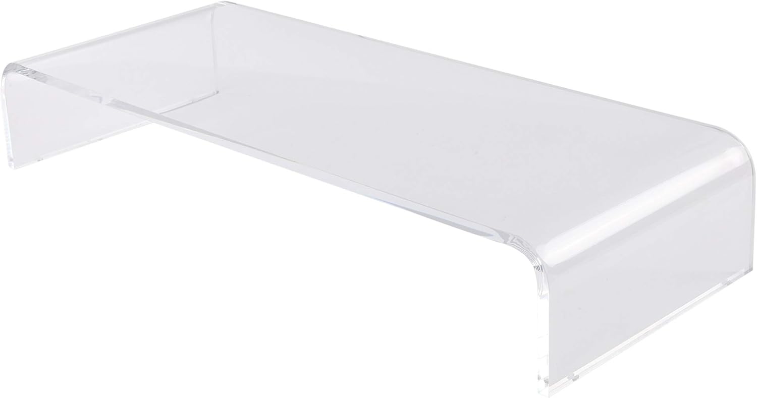 TQVAI 20.5" Acrylic Monitor Stand Single Pack Mac Computer Monitor Riser PC Keyboard Storage