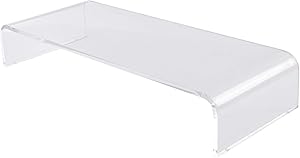 TQVAI 20.5" Acrylic Monitor Stand Single Pack Mac Computer Monitor Riser PC Keyboard Storage