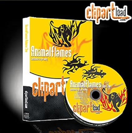 clipartload Vektorgrafiken f. Schneideplotter 'Animalflames Vol. 1' Flammen f. Airbrushschablonen, Nageldesign Stickmaschine,