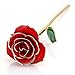 ABEDOE Long Stem 24k Gold Rose Flower in Box, Best Romantic Gift for Anniversary, Thanks Giving Day, Valentine’s Day, Mother's Day, Birthday Gift (Red)