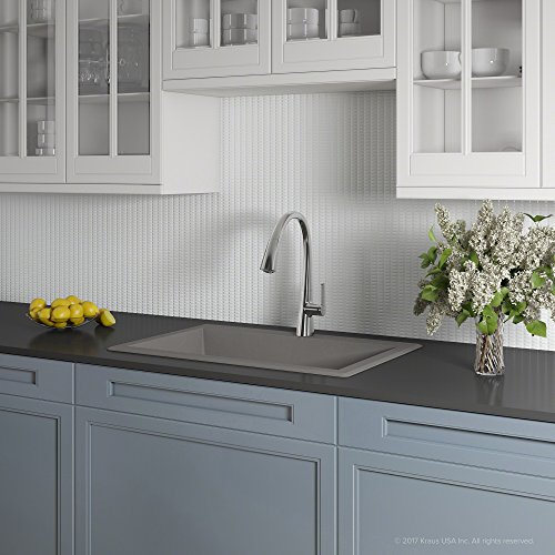 Kraus KGD-54GREY Forteza Granite Kithen Sink, 33 Inch, Grey