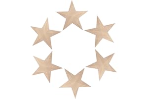 Angoily 6Pcs European Wooden Onlays Appliques 3.93X3.93In Star Carved Furniture Embellishments for Living Room Wall Decor