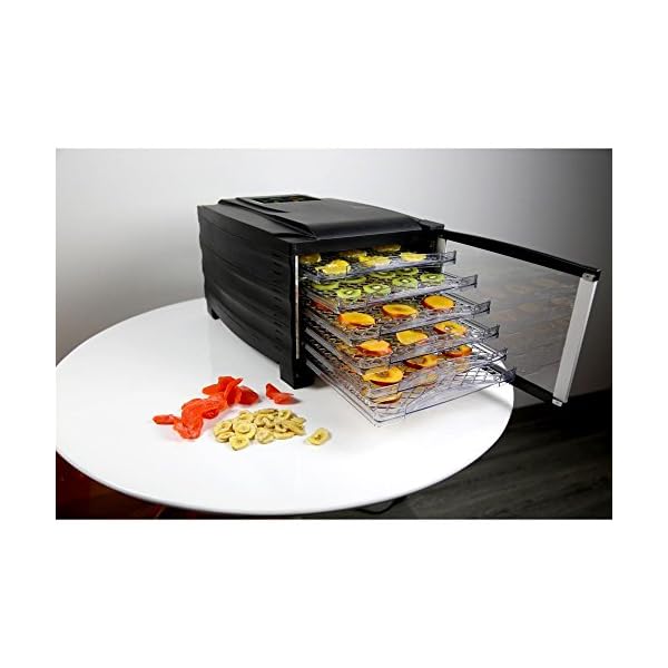 NutriChef-Food-Dehydrator-With-Digital-Temperature-Control-Timer-Settings-6-Drying-Trays-Beef-Jerky-Draws-With-Door-Easy-Rack-Removing-Commercial-Grade-Black-PKFD54
