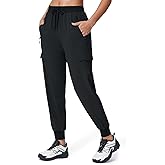 Women's Cargo Joggers Quick Dry Hiking Joggers UPF 50+ Lightweight Athletic Jogger Pants Travel Water Resistant