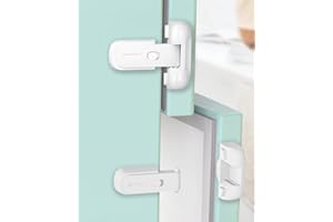 Qinzcp 2 Pack Updated Baby Safety Proof Fridge Latch Lock to Keep Door Closed,Childproof Refrigerator/Fridge/Freezer Door Lock for Toddlers and Kids,no Tools Need or Drill(White)