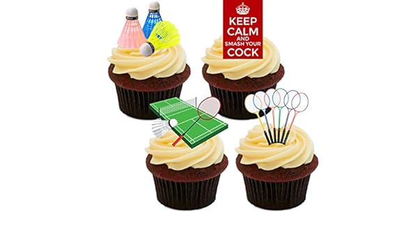 Made4You Decoraciones comestibles para Tartas de bádminton, con ...