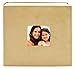 Golden State Art, Fabric Photo Album - Beige Color - Holds 200 4x6 Horizontal Pictures (2 per Page) - One 3x3 Front Opening - Smooth Suede Style Cover