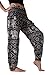 Bangkokpants Women's Casual Pants Harem Bohemian Clothes Hippie Boho Yoga Outfits Smocked Waist (Black, Plus Size)