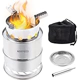 HIKPEED Camping Stove Portable Wood Stove Stainless Steel Folding Backpacking Stove for Outdoor Camp Survival Hiking Picnic w