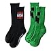 Minecraft Boys Crew Length Athletic Socks-Creeper Face and TNT- 2 pair pack