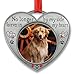 Pet Memory Heart Shaped Photo Ornament - No Longer by My Side Forever in My Heart - Engraved and Jeweled Keepsake for Pet Loss - Gift/Storage Bag Included