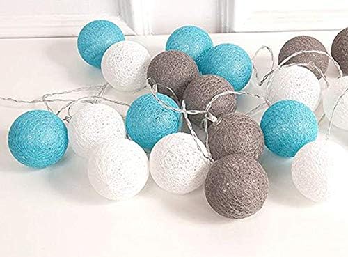 The Kingdom Store Cotton Balls LED String Light , 10 Feet, Warm White -Set of 20 Pieces