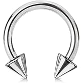 Pierced Owl 18-2GA 316L Stainless Steel Spike Ends Horseshoe Circular Barbell