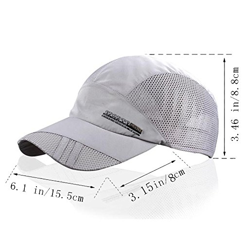 YING LAN Men's Autumn Outdoor Sport Baseball Hat Running Visor Sun Cap Grey 1