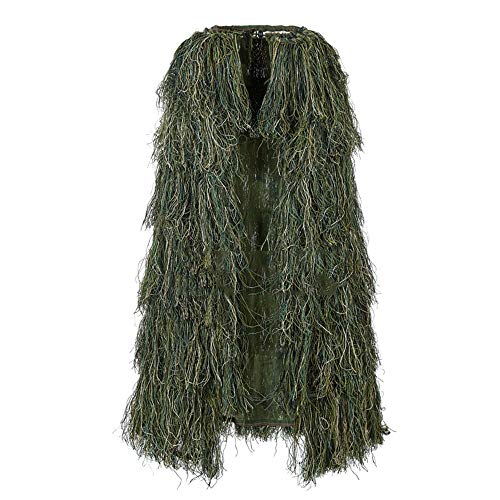 WJ Geely Clothing,Ghillie Suit Camouflage Cloak Camo Birdwatching Poncho Leaf Leaves Sniper Set Yowie Clothes,for Cs Woodland Games Army Adult 3D Outdoor Encryption Reinforcement - Thumbnail 3