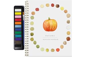 XZGTAND Beginner-Friendly Animals Watercolor Workbooks, 12 Colors Watercolor Paint Set with Paint Brush, Beginner-Friendly Watercolor Painting Kit (Autumn)
