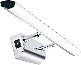 Luxvista 9W 57CM Ángulo Ajustable Aplique Espejo Baño Led Interior con Interruptor con 900Lm Lámpara de Pared Espejo Iluminación para Maquillaje (Blanco Frío 6000K) [Clase de eficiencia energética A+]