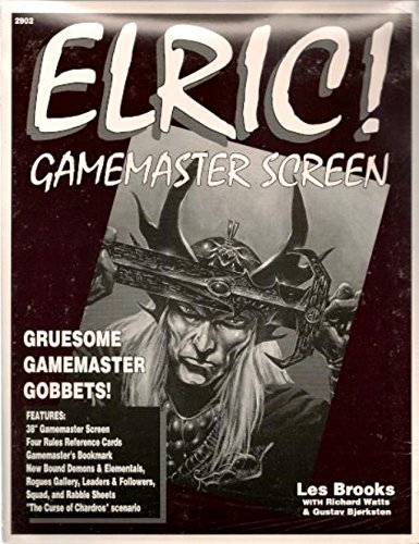 Elric!: Gamemaster Screen : Gruesome Gamemaster Gobbets!/Gamemaster's Screen/4 Rules Reference Cards/Gamemaster Bookmark/New Character Record Sheets/