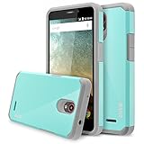 ZTE Sonata 3 Case, RANZ Grey with Aqua Blue Hard Impact Dual Layer Shockproof Bumper Case For ZTE Sonata 3 / ZTE Prestige / ZTE Avid Plus / ZTE Chapel / ZTE Maven 2