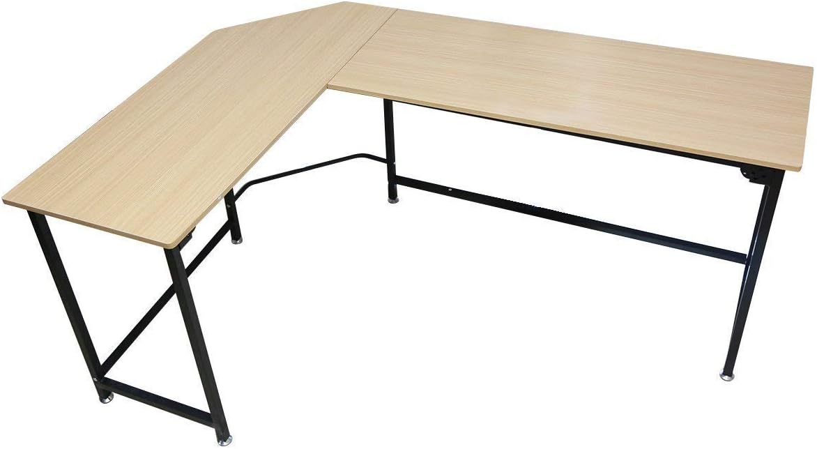 TOUCHXEL L-Shaped Computer Desk PC Latop Study Table Workstation Home Office, Wood Grain