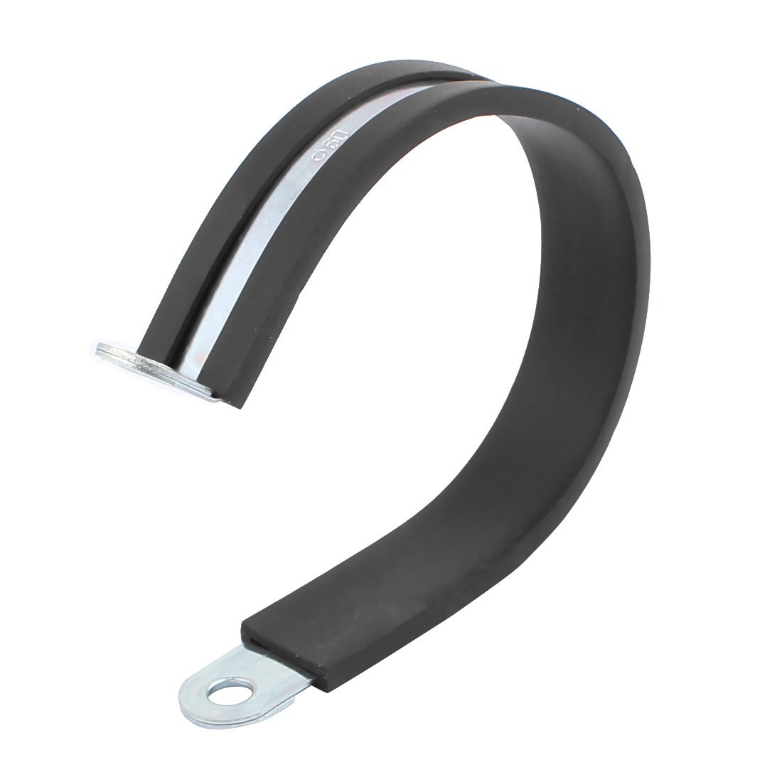 sourcingmap 60mm Diameter Rubber Lined R Shaped Zinc Plated Hose Pipe Clips Clamp Cable