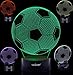 UbiKORT 3D Soccer Lamp, Gifts for Boys and Girls, Goal Led Night Light, Sports Lamp Decor, Helps Kids Sleep Better with a Glow Light, 8 Modes Color (6.5Ft USB Cord)