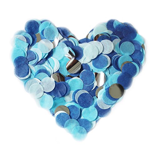 Table Confetti 30g Dots Confetti 1 INCH Tissue Paper Round Party Confetti for Bachelor Graduation Party or Filling Balloons (Blue Set)