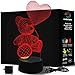 3D Illusion LAMP I Love You Xmas Teddy 7 Color LED Does Not Get Hot Larger Size 230mm X 132 Comes with Mains Plug and USB Cable Can Also Take Batteries by rainbolights.