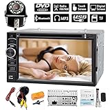 Double 2 DIN Car Stereo With Bluetooth Backup Camera - 6.2 Inch Touch-Screen HD DVD Player/CD Player/Audio Video/USB SD Card Slot (2018 Newest)