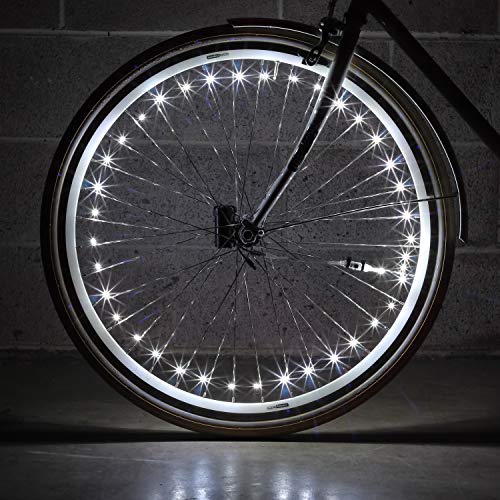 Monkey Light NLX1 LED Bike Wheel Lights, Assembled in USA. Attaches to Spokes Near The tire. 100% More: 40 LEDs Included. Fully Waterproof and Durable Cool Bicycle Safety Accessory. (White)