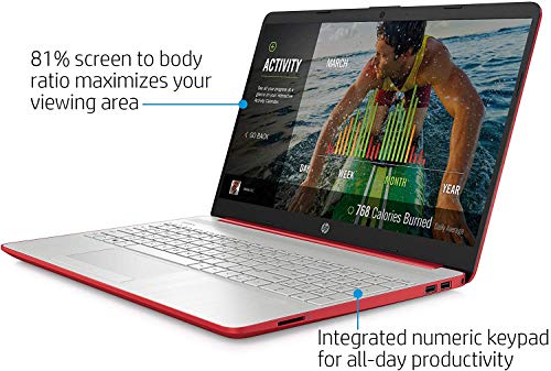 2020 HP 15.6'' HD LED Display Intel Pentium Gold 6405U 4GB DDR4 RAM 500GB HDD Windows 10 Scarlet Red - Image 3