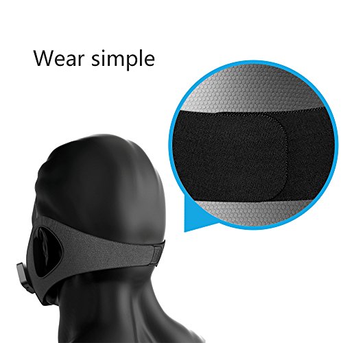 ruishenger Sport breathing electric workout Mask for outdoor,Cardio,Fitness,Running,Bicycle,Bike,Pollen Flu Season dust proof PM2.5 air clean masks (Black, Whole set)