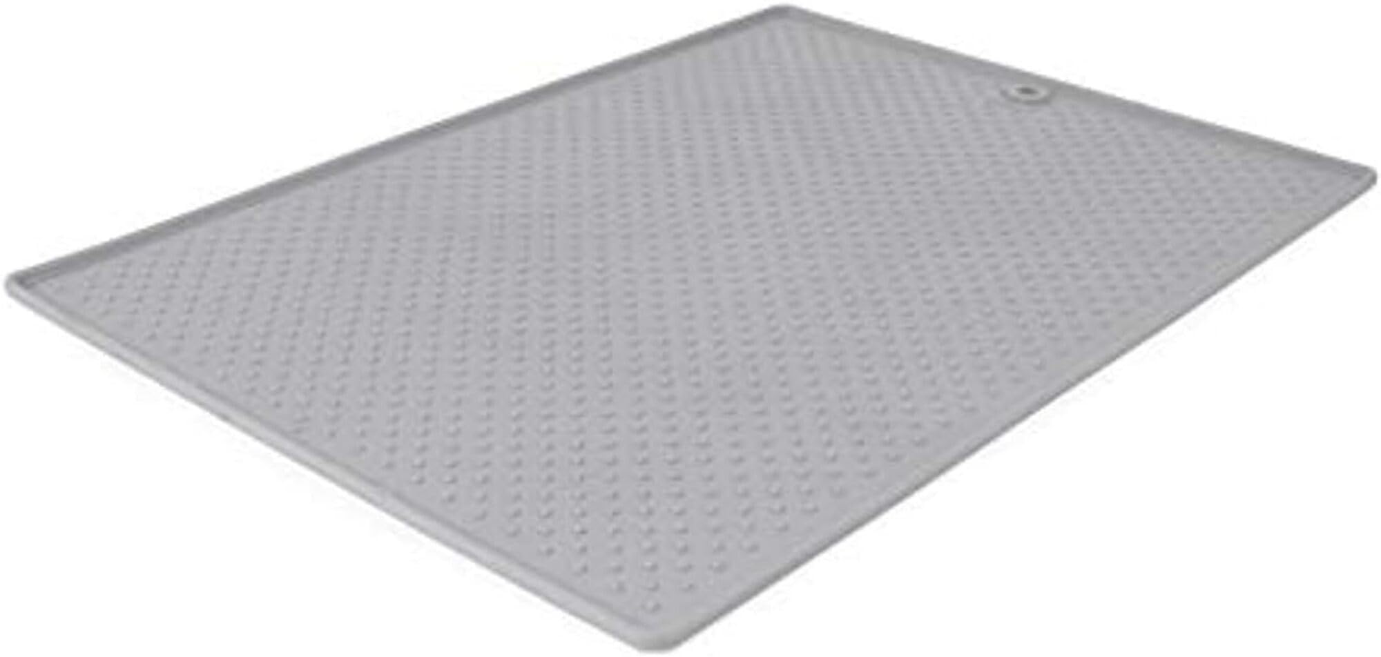 Dexas Pets Grippmat Soft Non-Slip Placemat for Dog and Cat Bowls, 33 x 48 cm, Light Grey